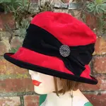 Peak & Brim Hats Kitty Red Small Brimmed Ladies Cloche Style Hat