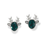 Brighton Reindeer Glitz Mini Post Earrings in Green