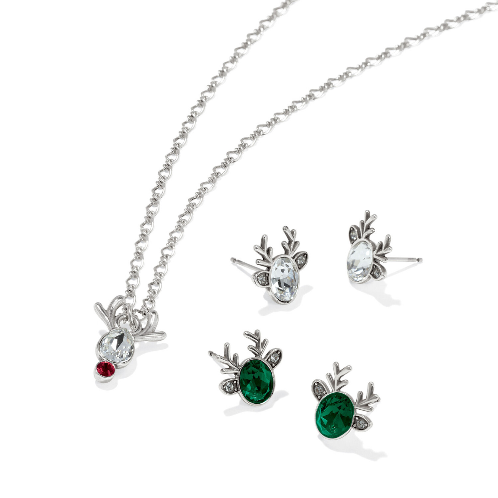 Brighton Reindeer Glitz Mini Post Earrings in Green