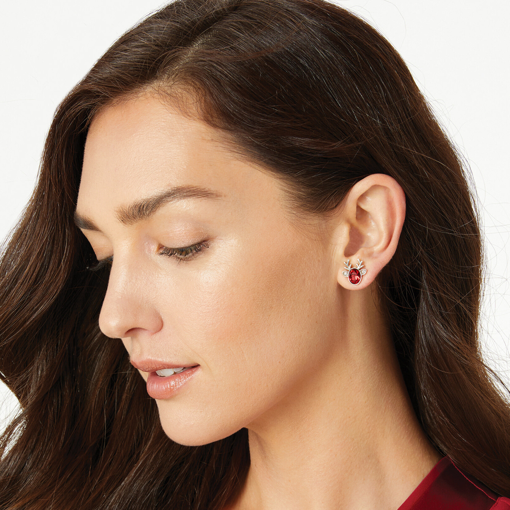 Brighton Reindeer Glitz Mini Post Earrings in Red
