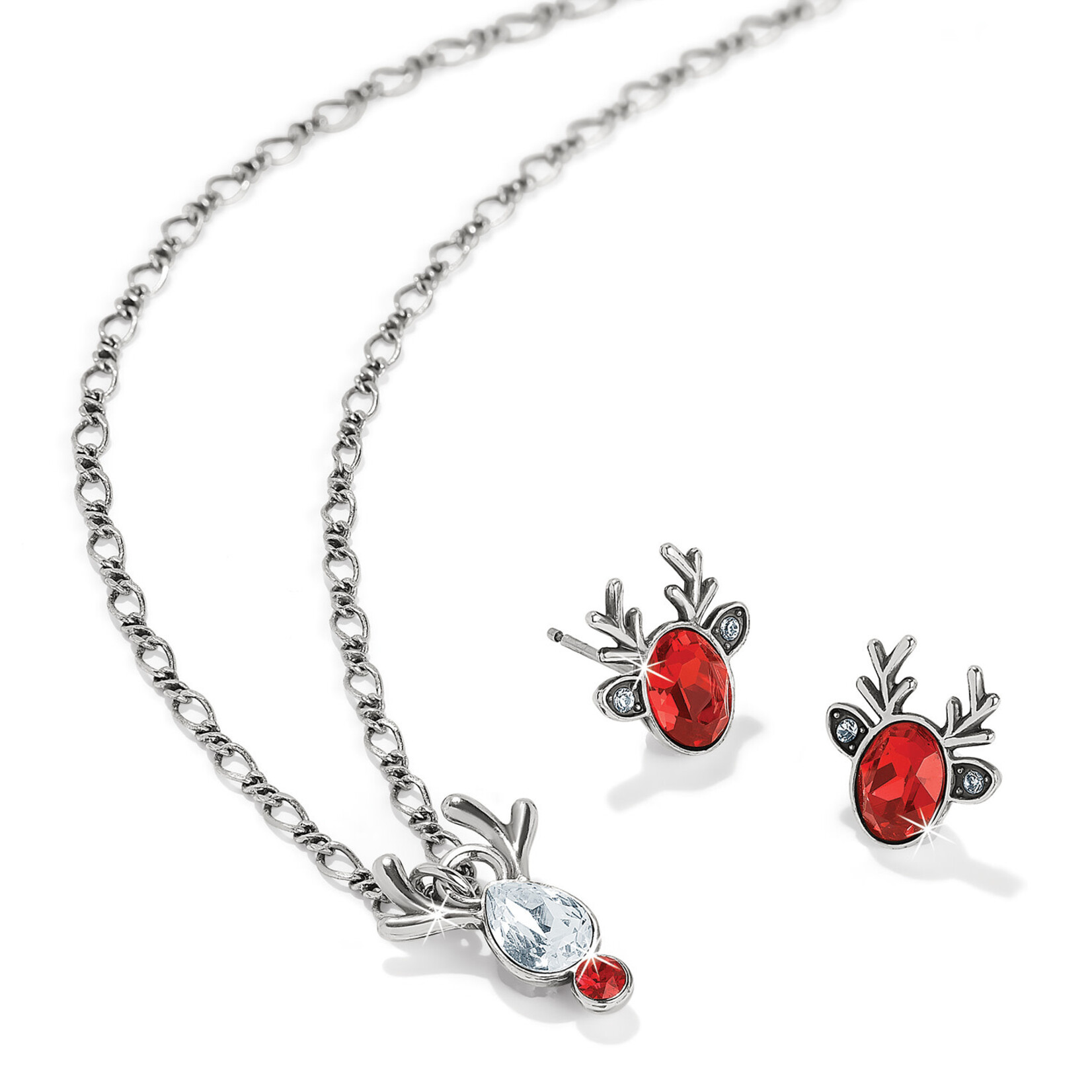 Brighton Reindeer Glitz Mini Post Earrings in Red