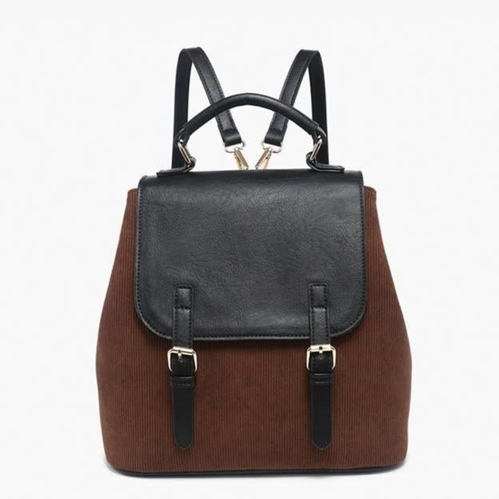 Jen & Co Brooks Corduroy Convertible Backpack in Brown