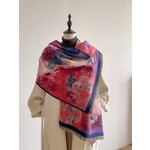 Winding River Purple/Blue Abstract Reversible Wrap