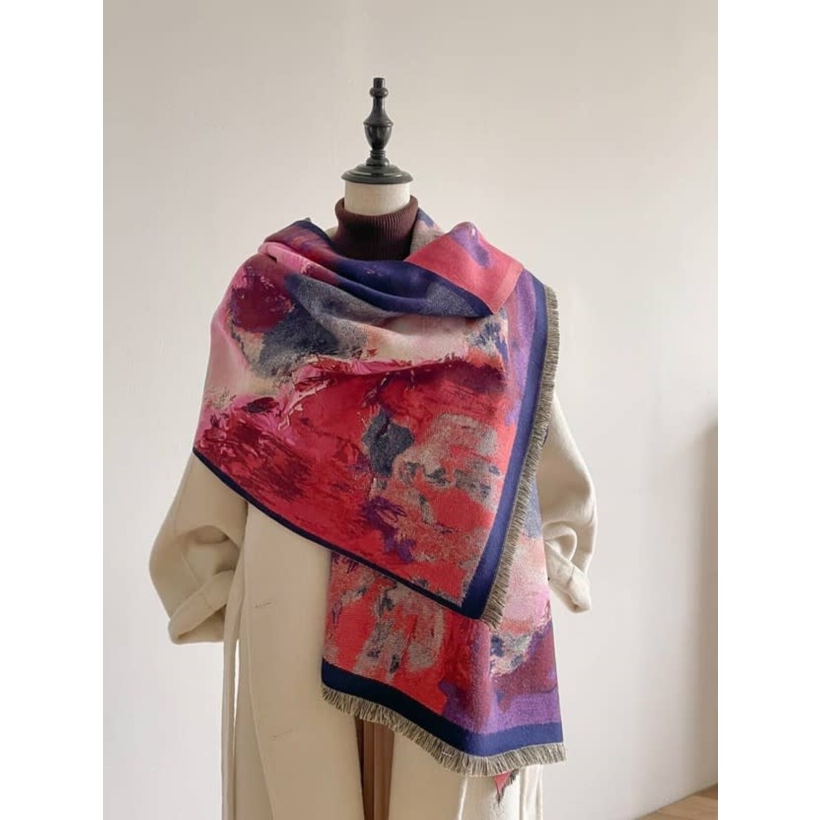 Winding River Purple/Blue Abstract Reversible Wrap