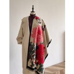 Winding River Red / Black Floral Burst Reversible Wrap