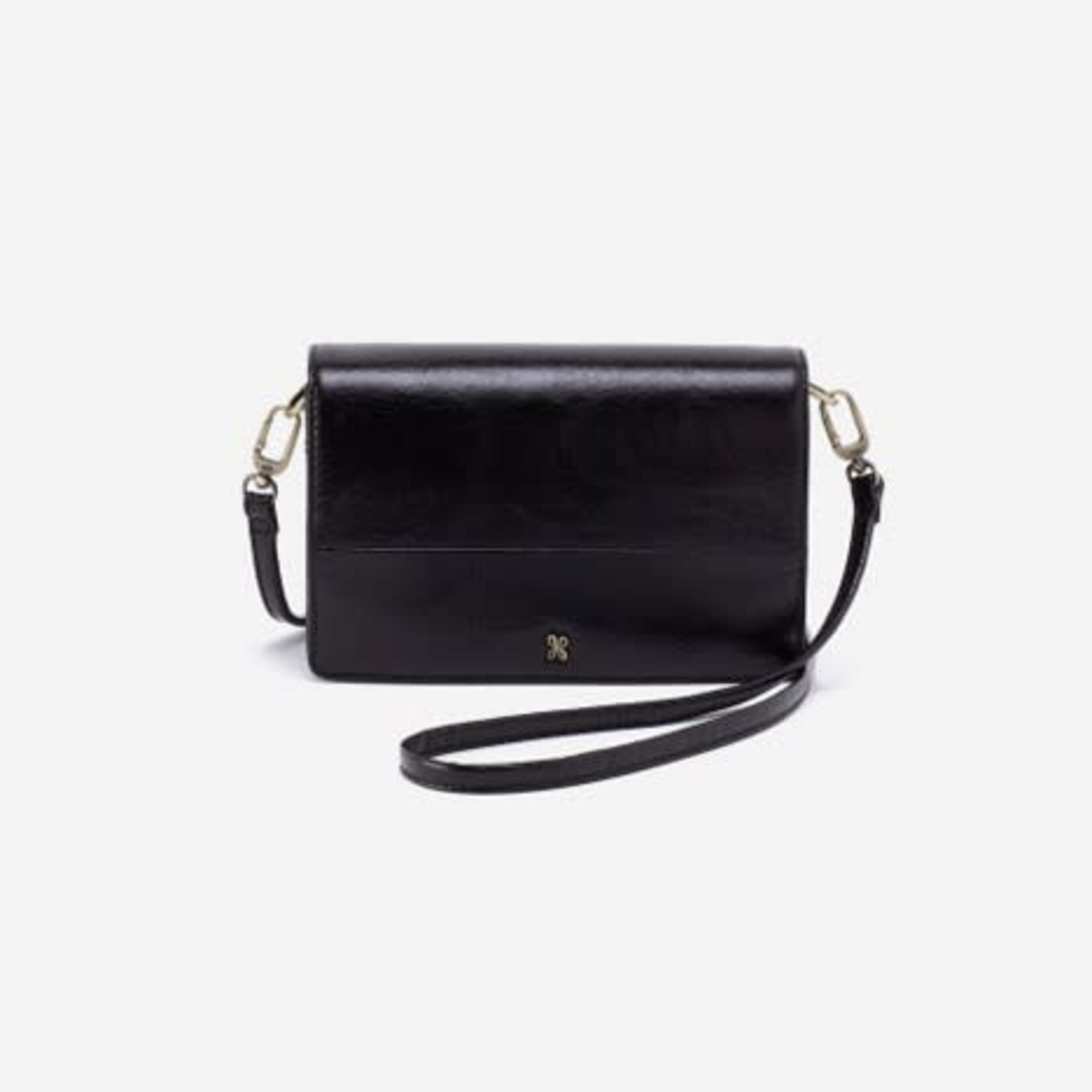 HOBO Jill Phone Crossbody Polished Leather in Black