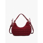 Jen & Co Nelly Quilted Puffy Shoulder Bag w/ Knotted Strap - Wine