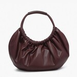 Jen & Co Lena Ruched Shoulder Bag w/ Round Handle in Merlot