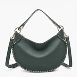 Jen & Co Jenna Studded Shaped Shoulder Bag w/ Crossbody Strap in Dark Slate