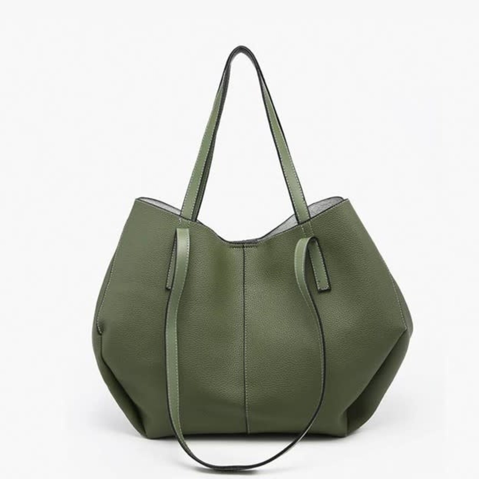 Jen & Co Celeste Distressed Hobo w/ Dual Handles in Dark Olive