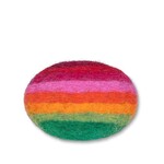 Rainbow Stripe Felt Coaster-4"D