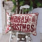 Audrey's Pillow - Red Christmas Toile