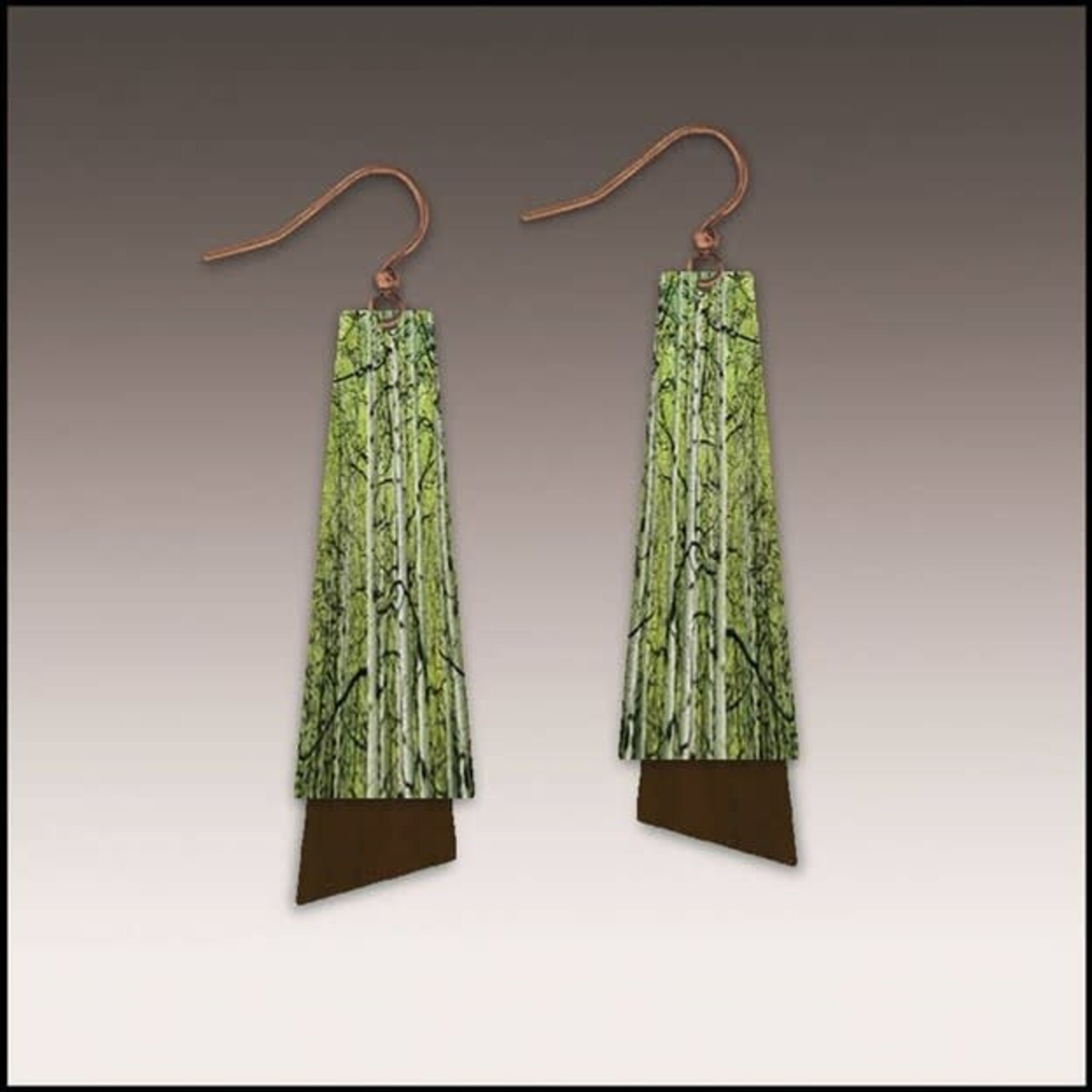 Illustrated Light Aspen Grove Nature Photography Flutter Multilayer Earrings