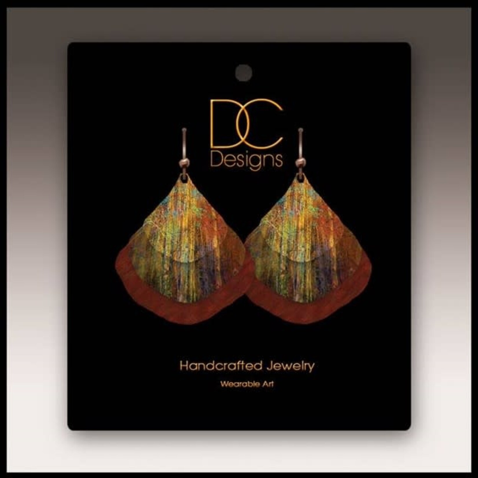 Illustrated Light Fall Branches Artistic Gingko Multilayer Earrings