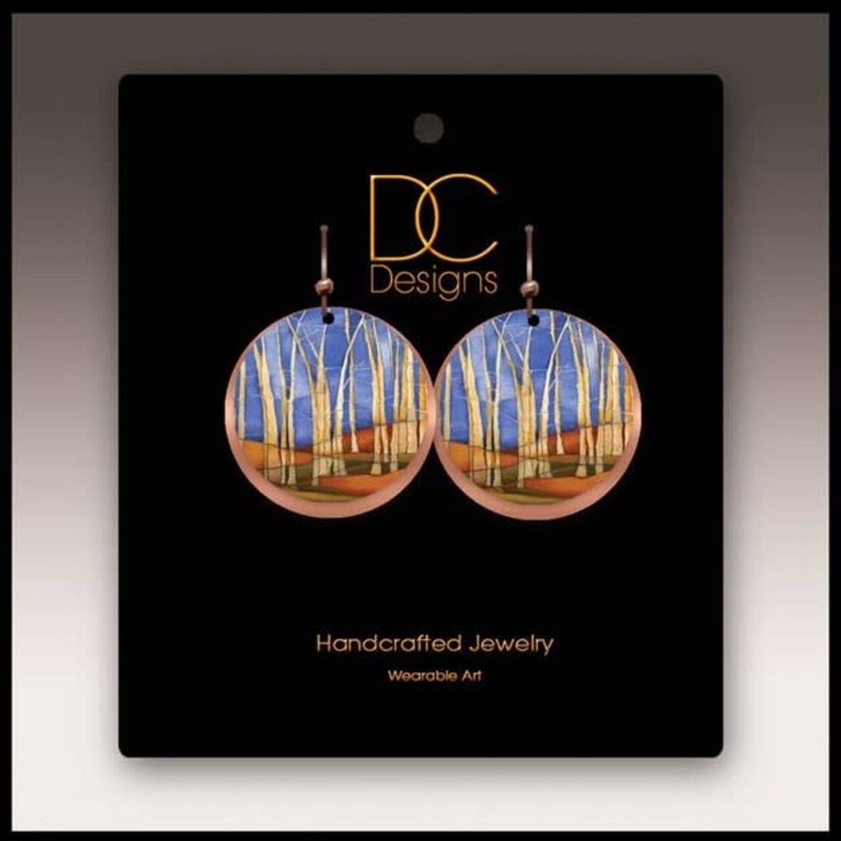 Illustrated Light Bare Grove Copper Halo Multilayer Disc Earrings
