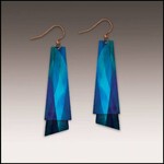 Illustrated Light Modern Blue Flutter Multilayer Earrings