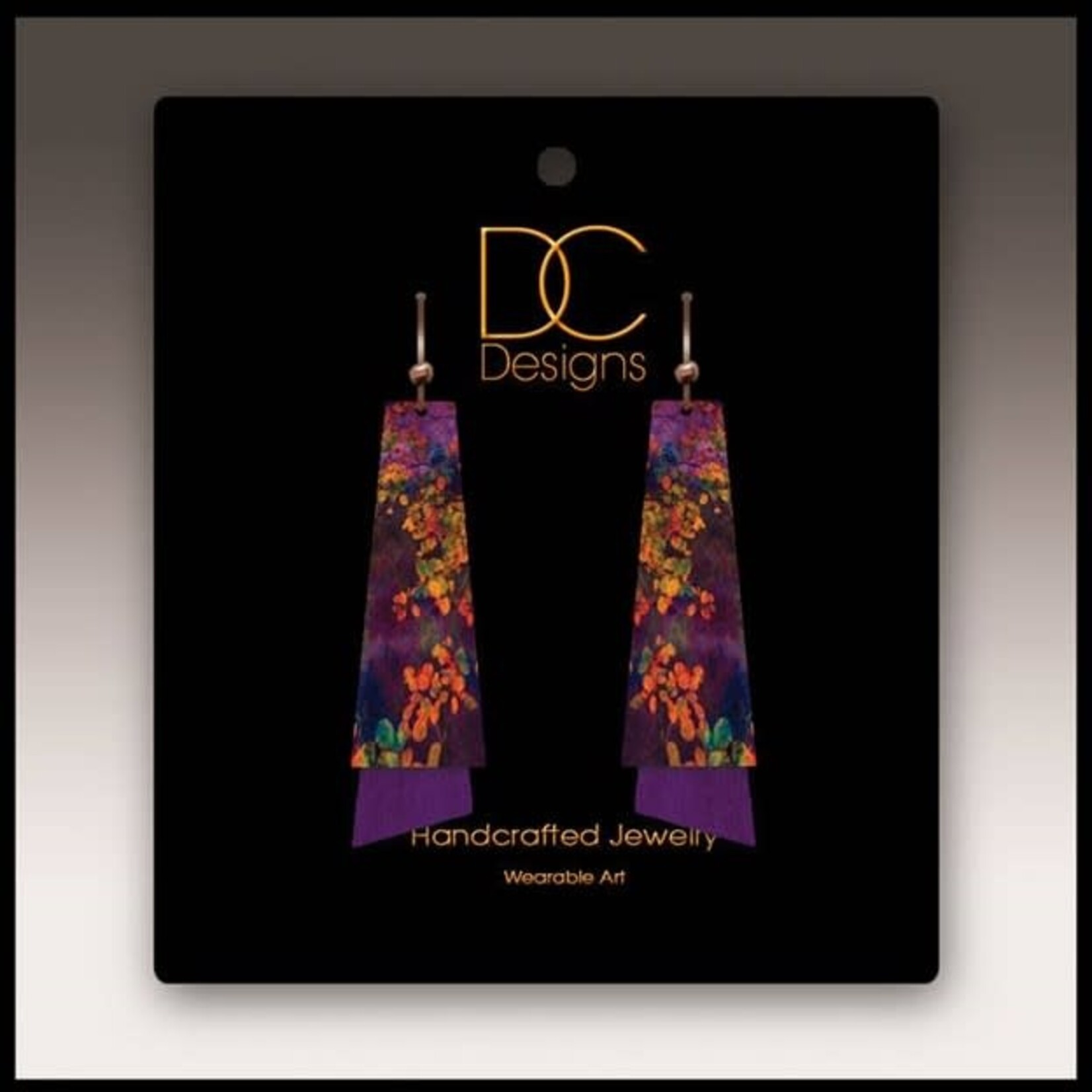Illustrated Light Purple Foliage Nature Flutter Multilayer Earrings