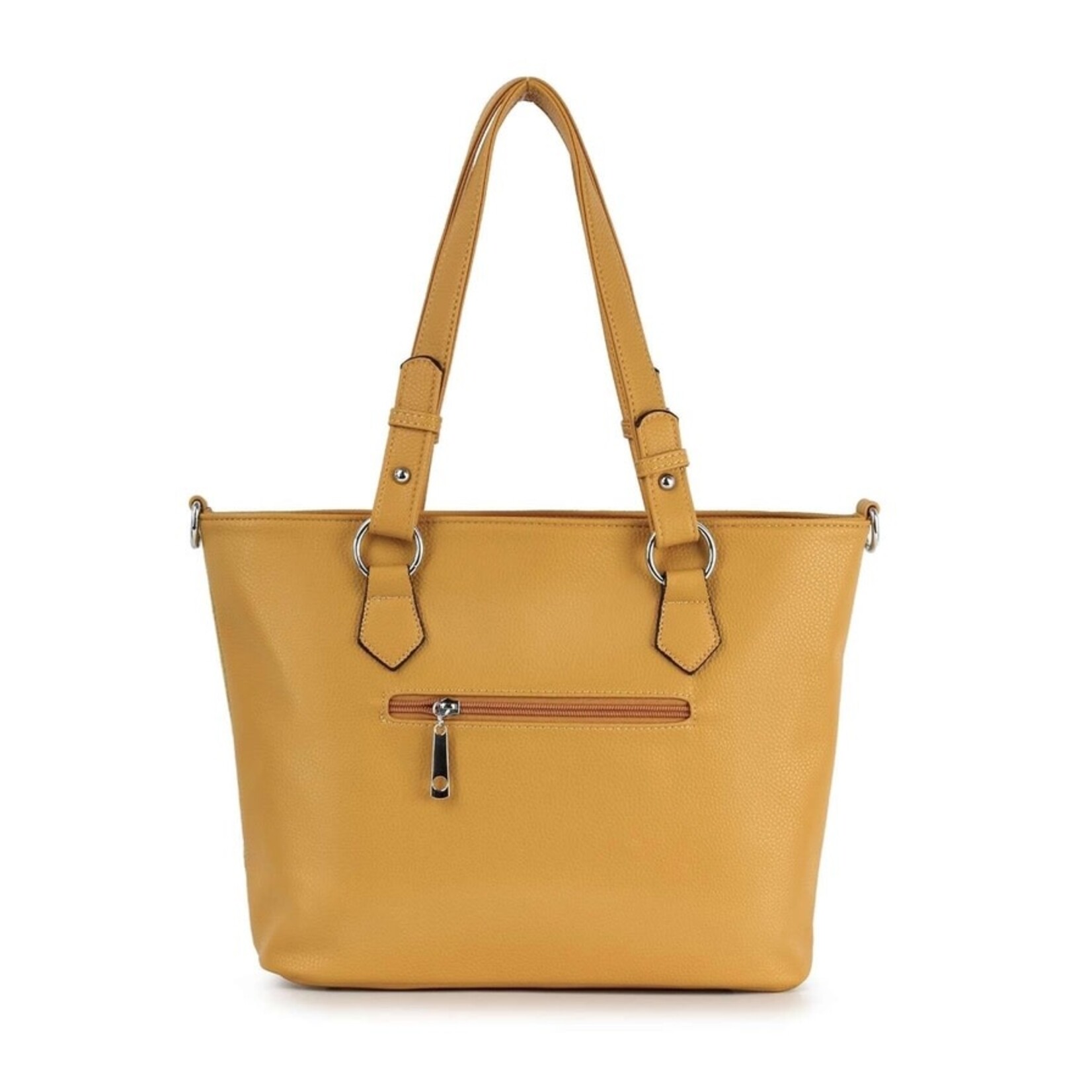 Diamond Pattern Shopper Style Tote - Mustard