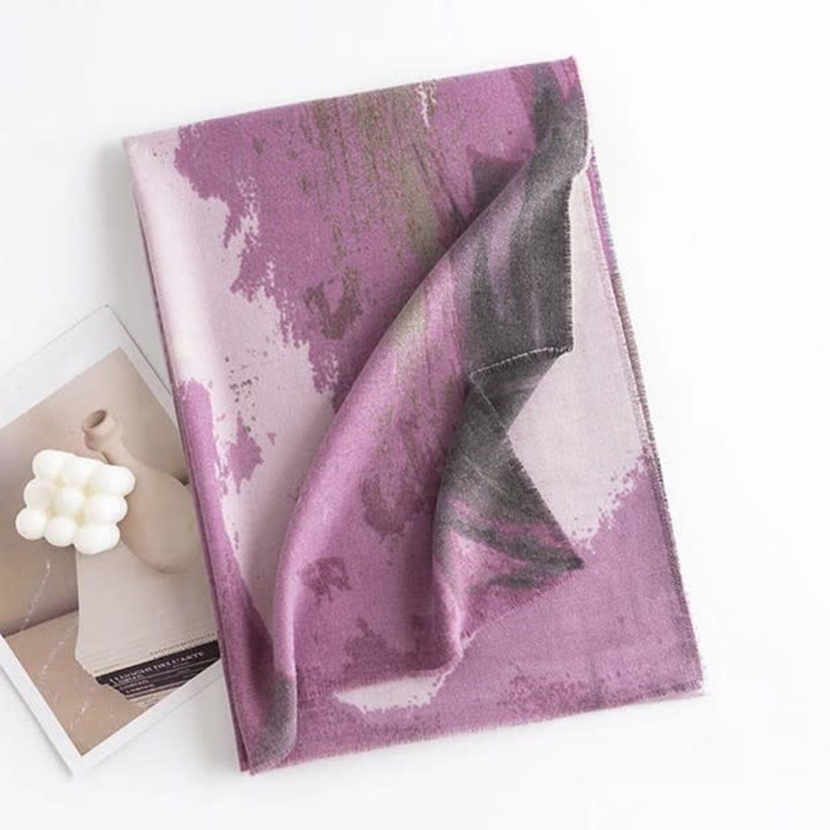 Women Warm and Cold Corrugated Scarf in Pink