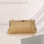 All-Match Rhinestone Handbag Gold