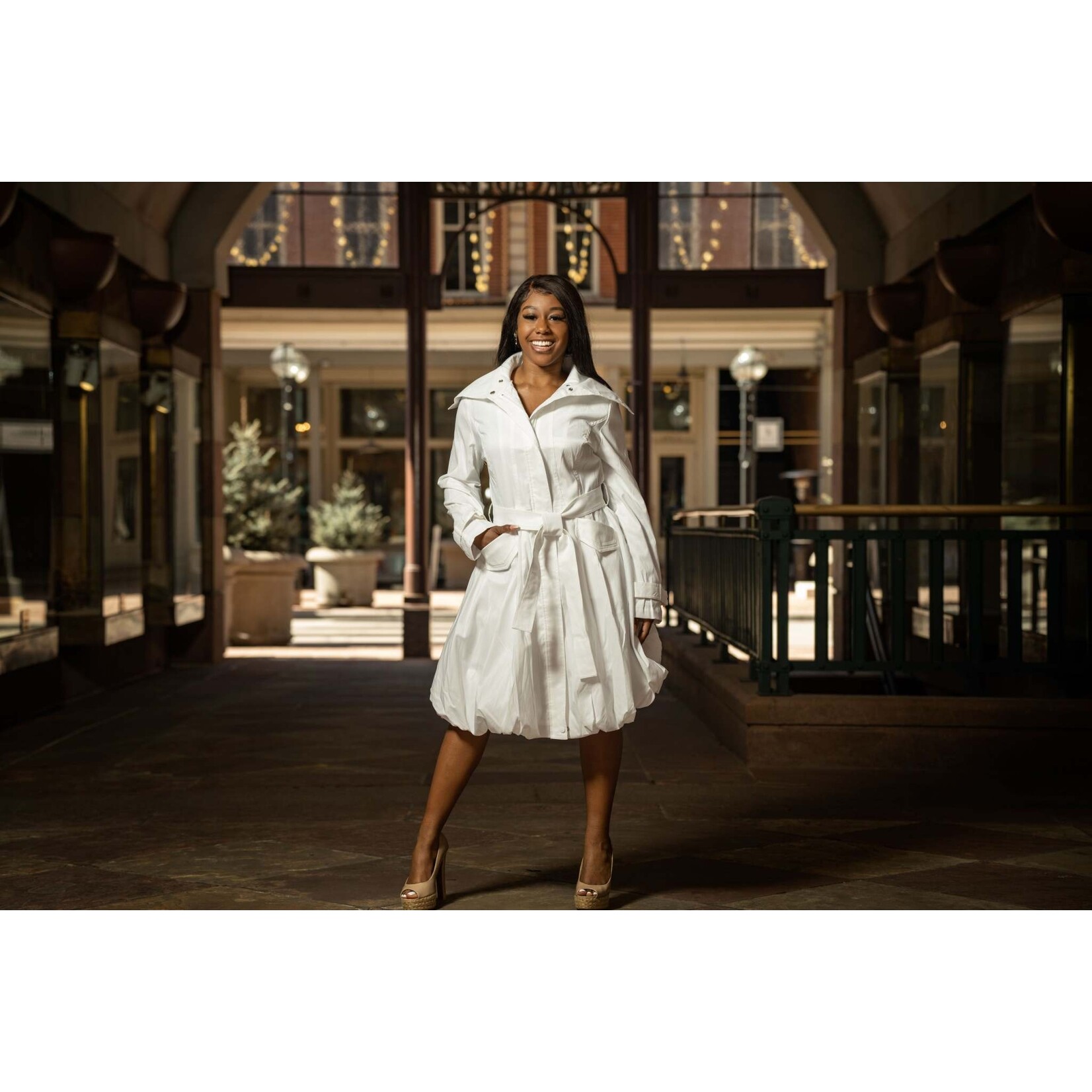 Samuel Dong Classic Bubble Coat in White