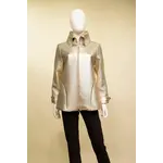 Samuel Dong Reflective Knit Jacquard Jacket in Gold