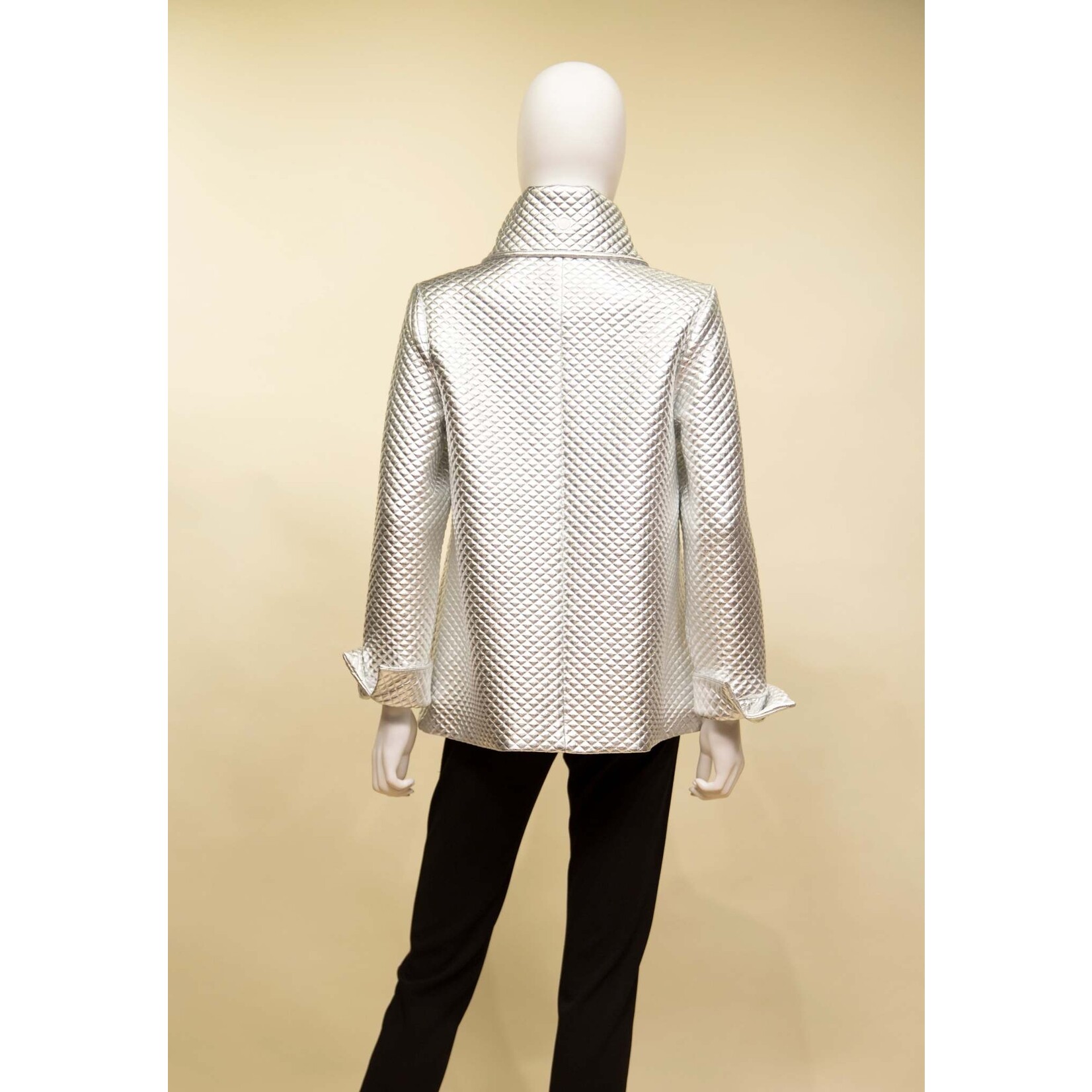 Samuel Dong Reflective Knit Jacquard Jacket in Silver