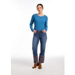FDJ Christina Straight Ankle w/ Embel Ankle in Dk Indigo