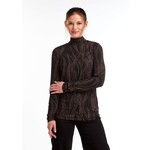 FDJ Long Sleeve Mock Neck Top in Trellis Print