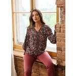 FDJ Long Sleeve Smock Cuff Top in Gramercy Floral