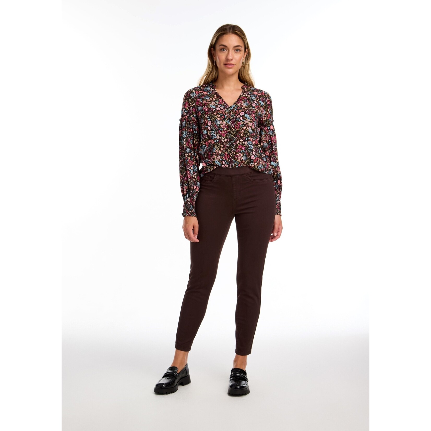FDJ Long Sleeve Smock Cuff Top in Gramercy Floral