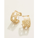 Spartina Cane Midi Hoop Earrings Gold
