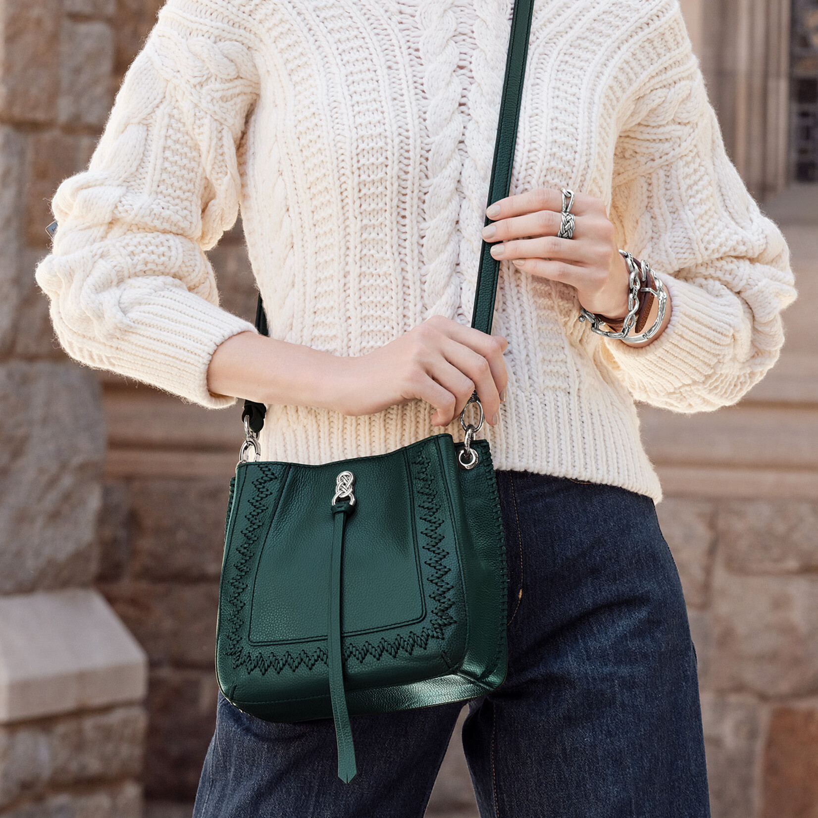 Brighton Georgie Small Hobo Jewel Green