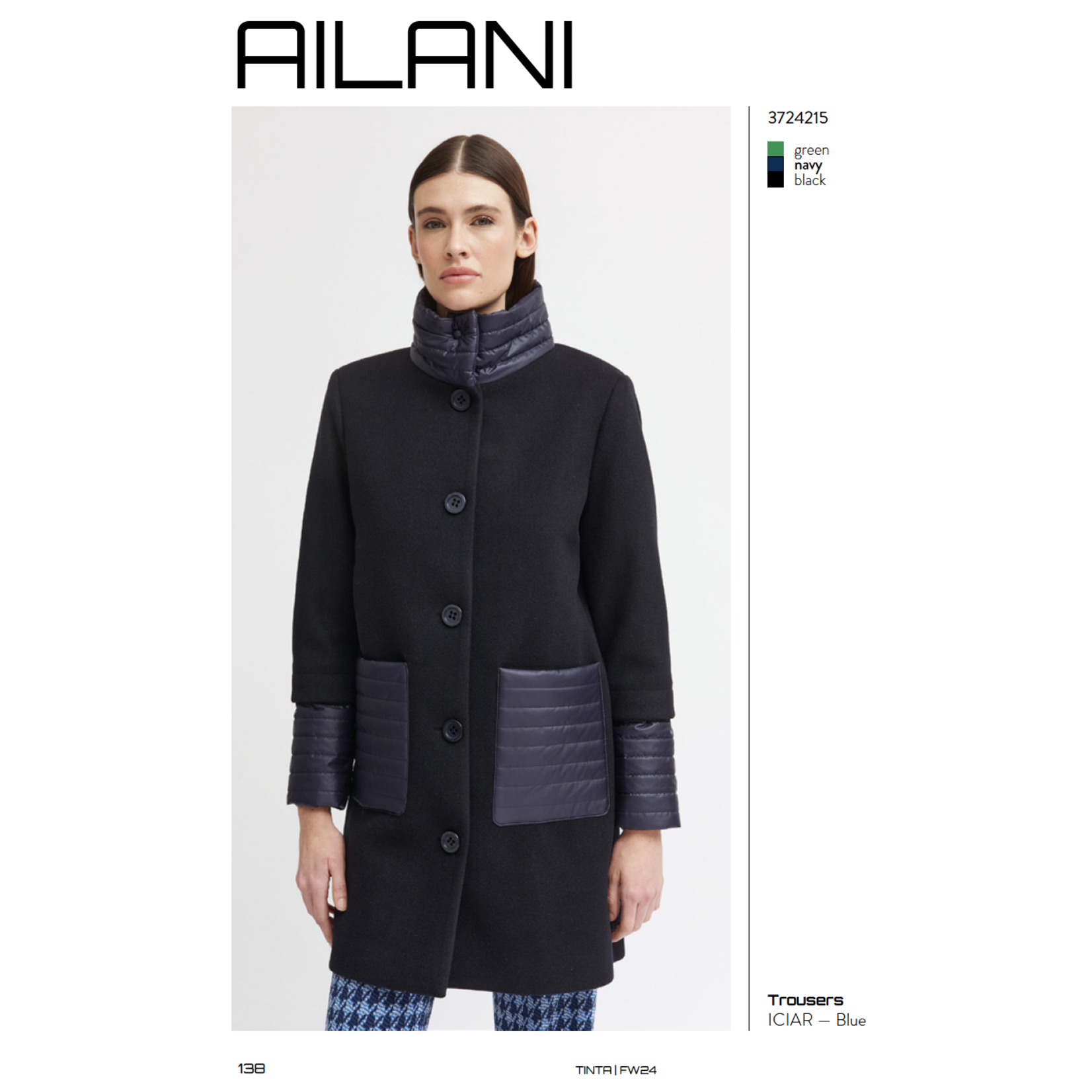 Ailani Coat in Navy