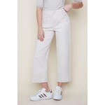 Tencel Button-Up Wide Leg Pants in Oyster
