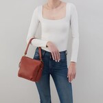 HOBO Starr Pebbled Leather Convertible Shoulder Bag in Rust