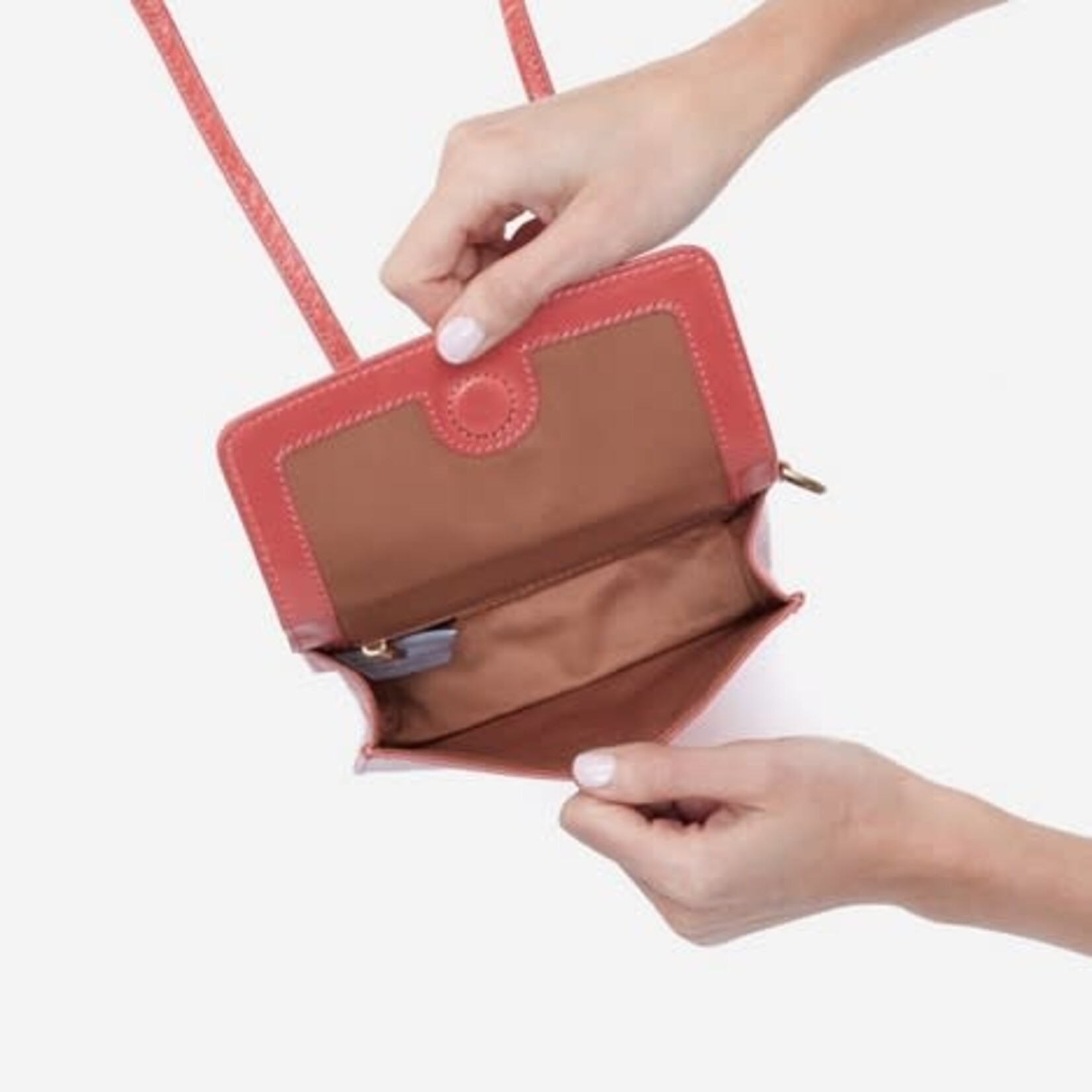 HOBO Starr Pebbled Leather Convertible Shoulder Bag in Rust