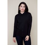 Button Up Knit Shirt in Black
