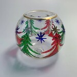 Blown Glass Candle Holder - Christmas Trees