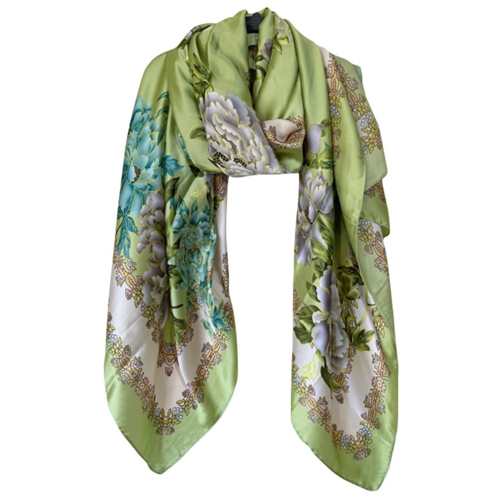 Large Floral Silk Scarf