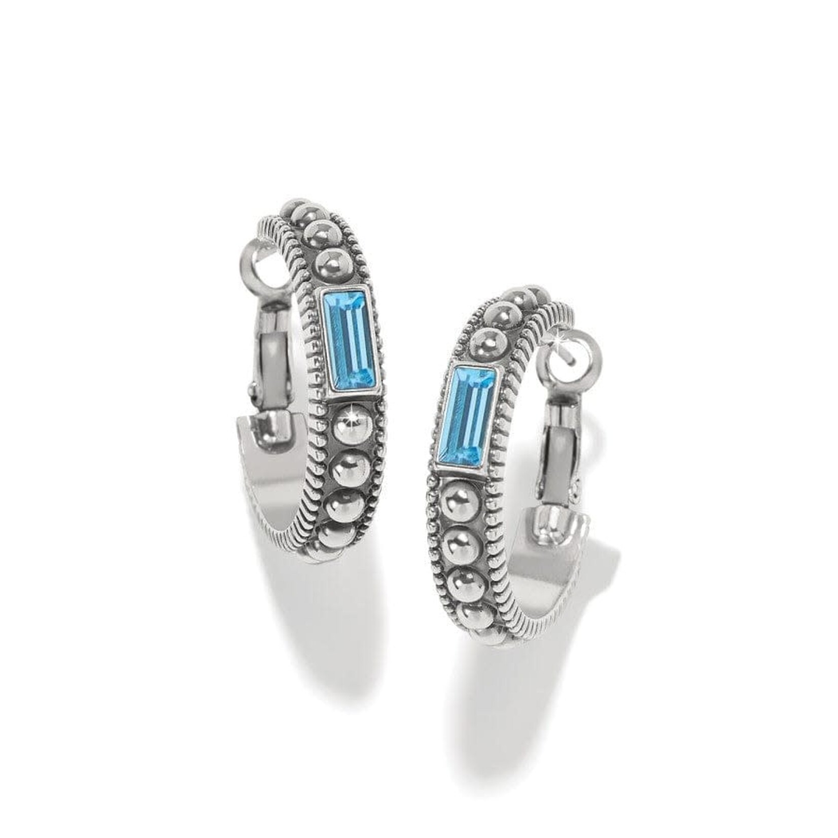 Brighton Pretty Tough Gem Hoop Earrings in Aqua