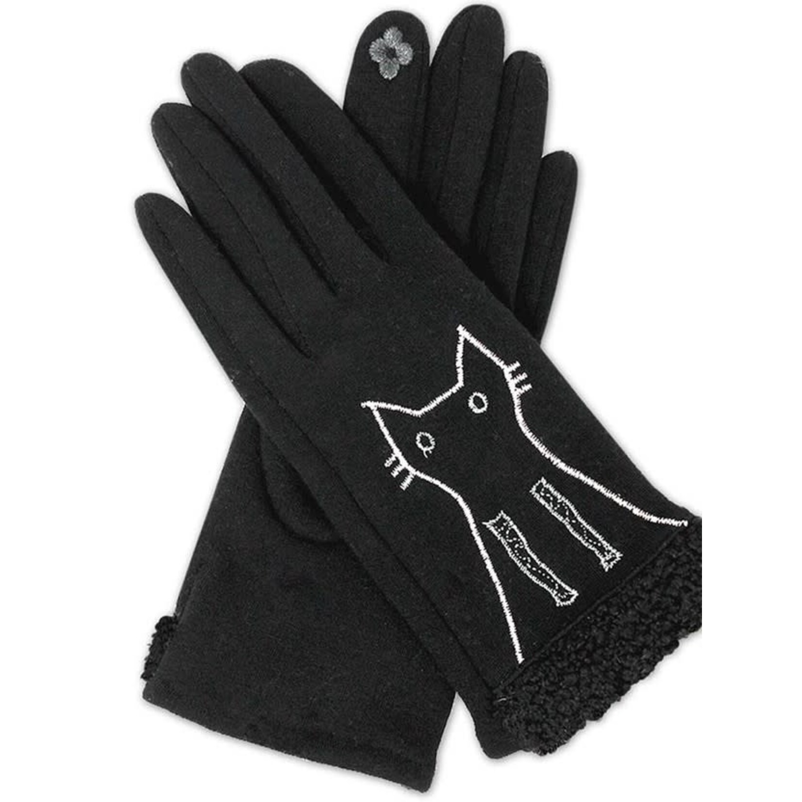 Magic Scarf Black Cat Silhouette Touch Screen Smart Gloves