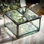 J Devlin Glass Clear Double Hinged Glass Jewelry Box
