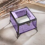 J Devlin Glass Purple Stained Glass Decorative Keepsake Box