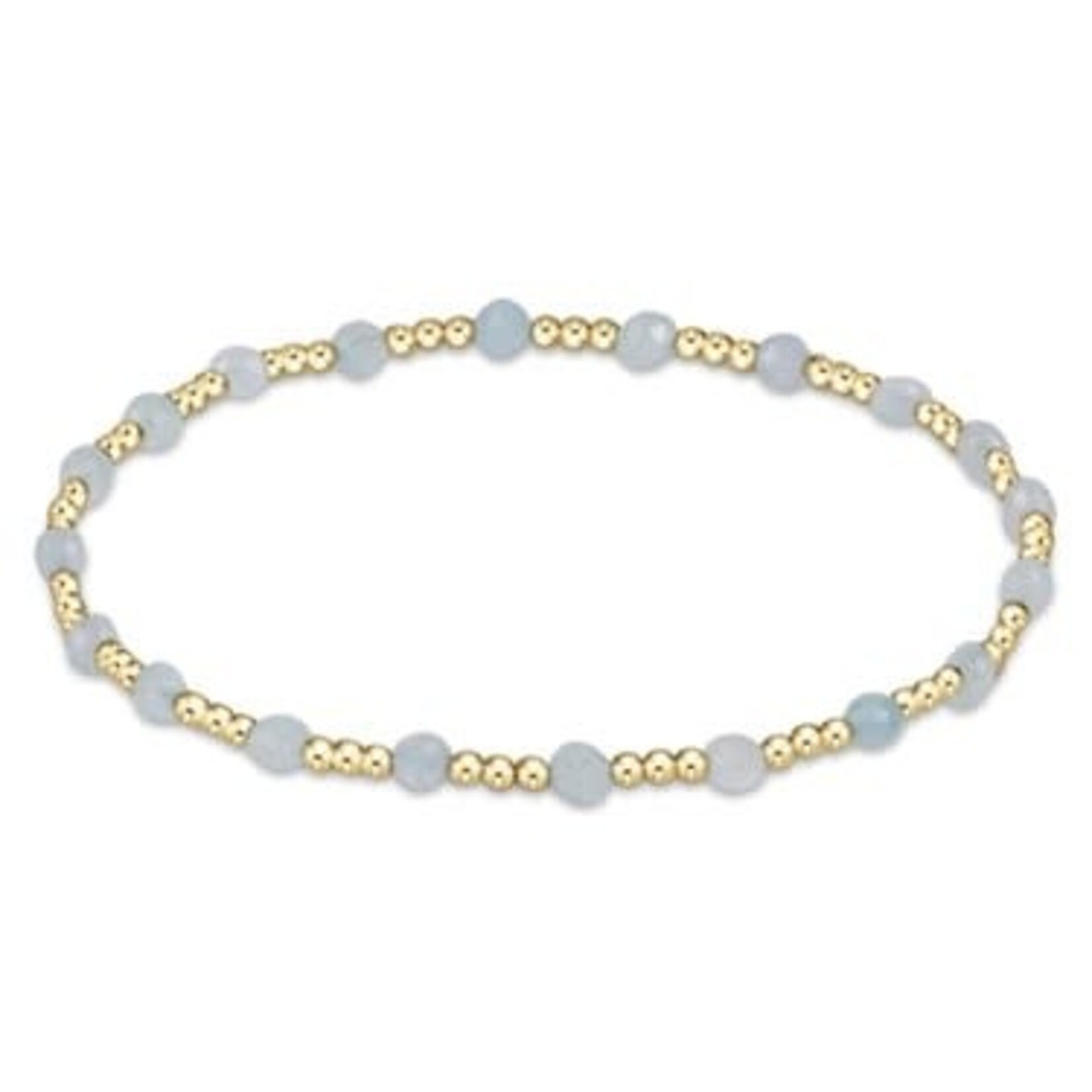 enewton Design GEMSTONE GOLD SINCERITY PATTERN 3MM BEAD BRACELET - AQUAMARINE
