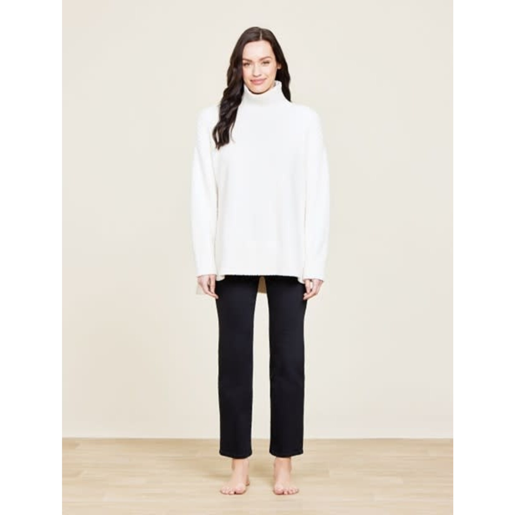 Barefoot Dreams CozyChic® High Low Pullover in Cream