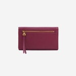 HOBO Lumen Pebbled Leather Continental Wallet in Winter Berry