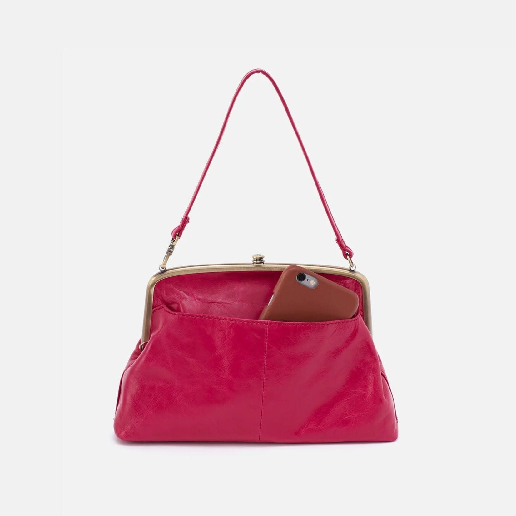 HOBO Lana Polished Leather Crossbody in Fuchsia