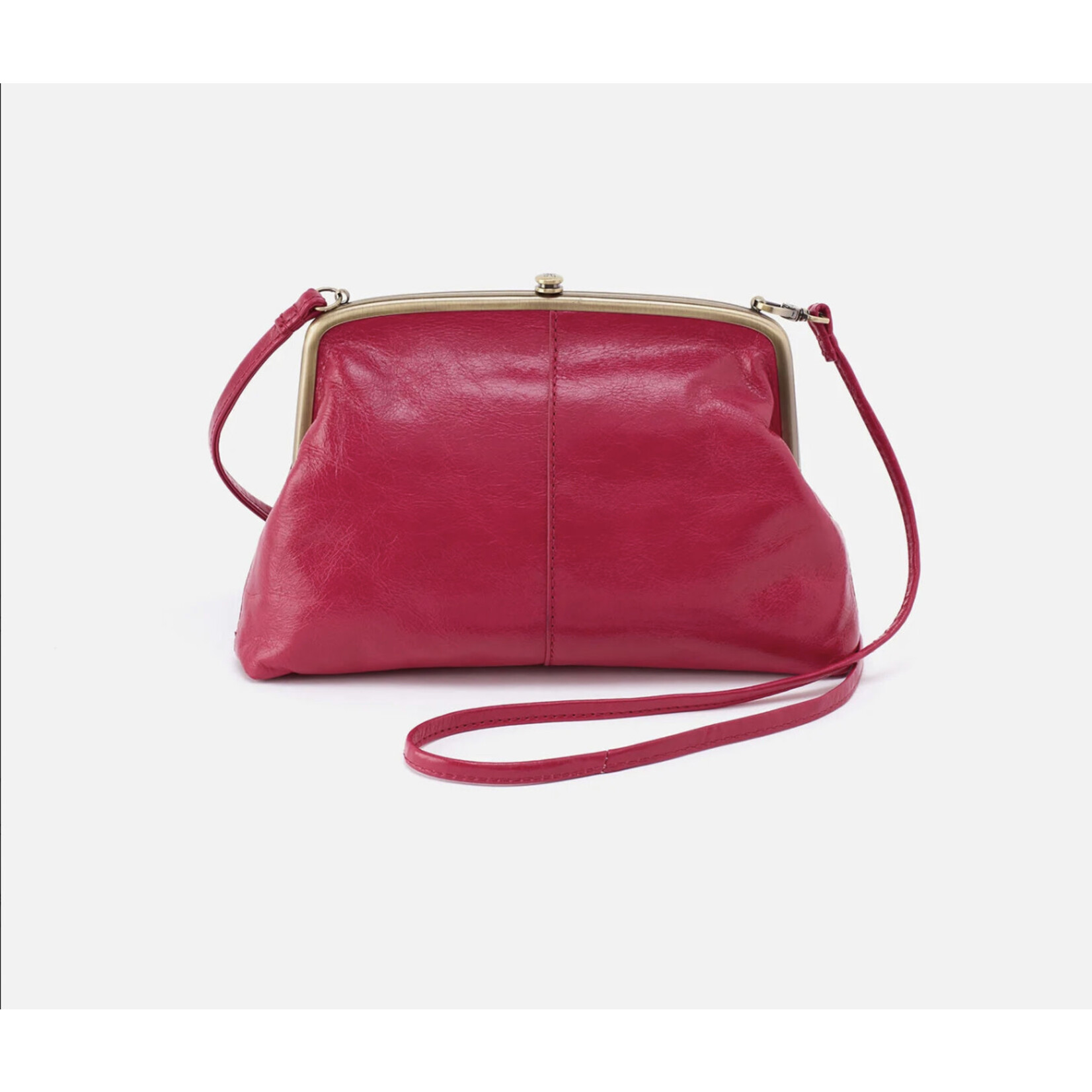 HOBO Lana Polished Leather Crossbody in Fuchsia