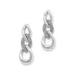 Brighton Cleo Pave Link Post Drop Earrings Silver